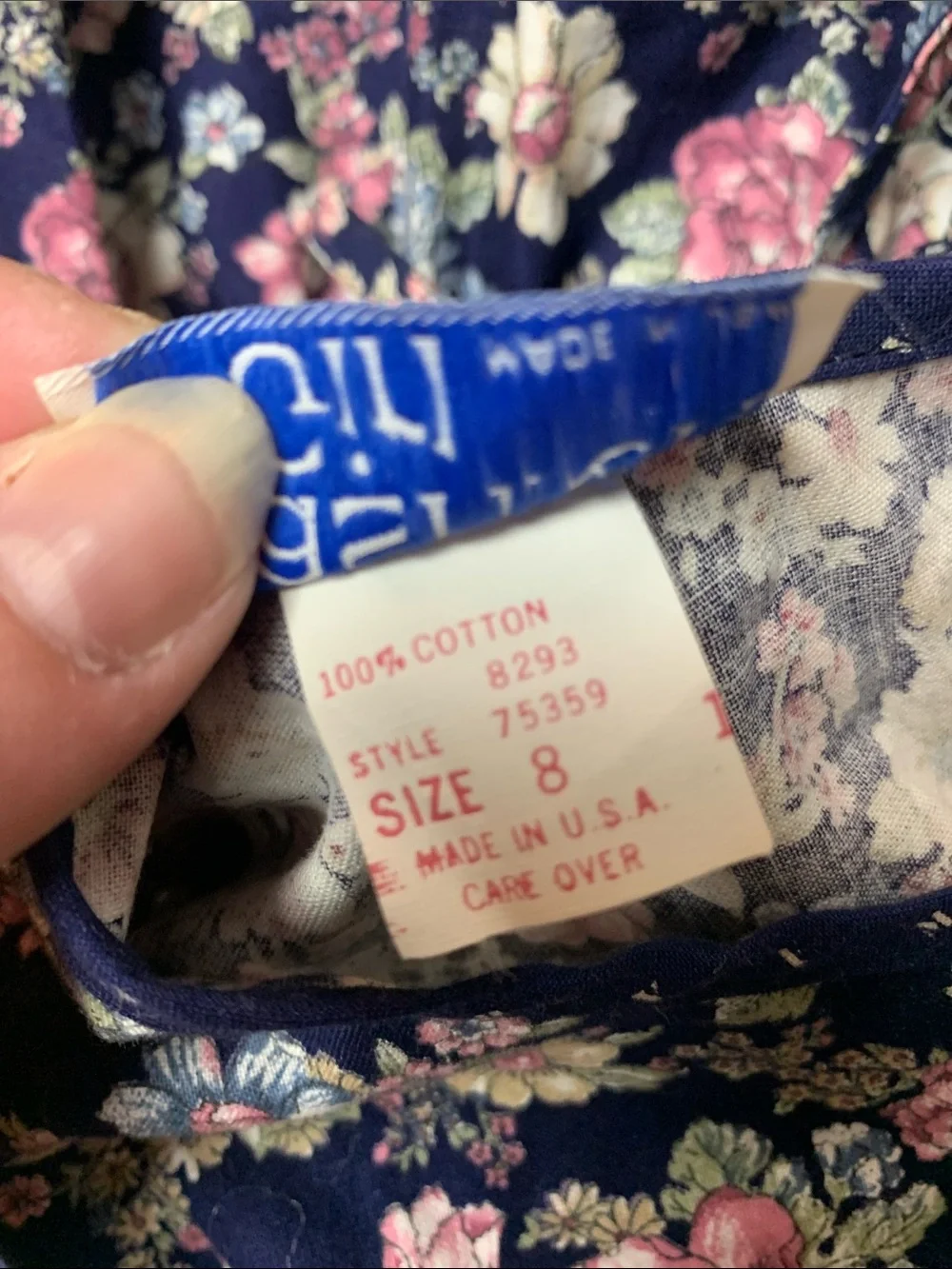 Fashion Girl Vintage Made In USA Floral Print Cottagecore Prairie Dress Kids 8
